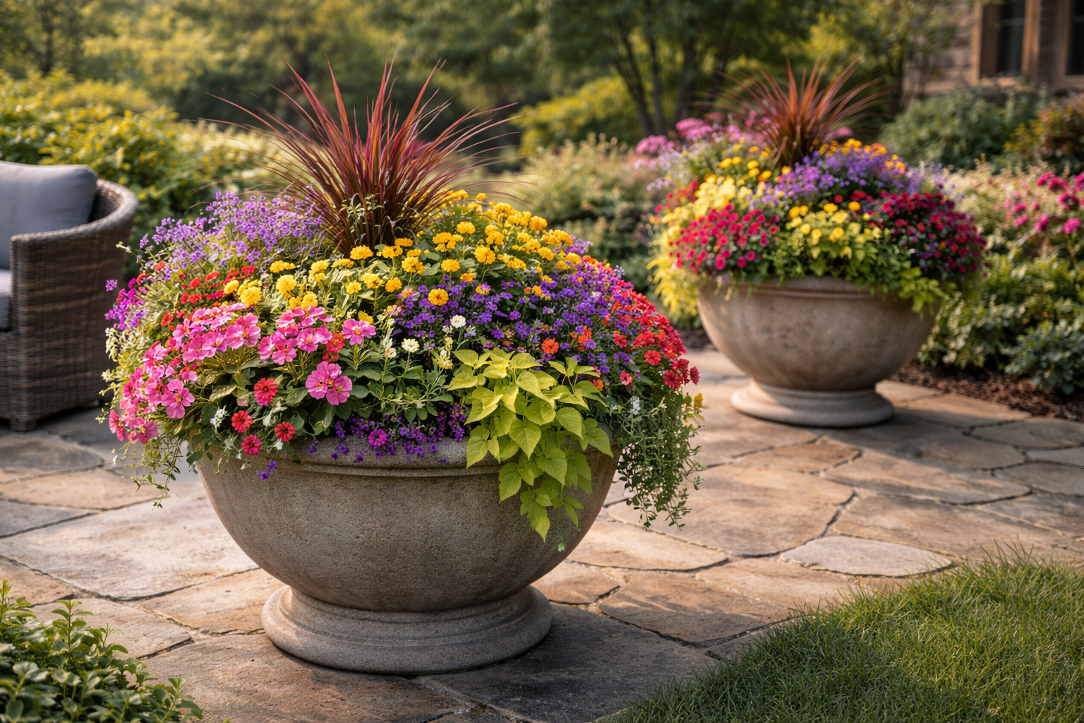 Colorful seasonal flower display